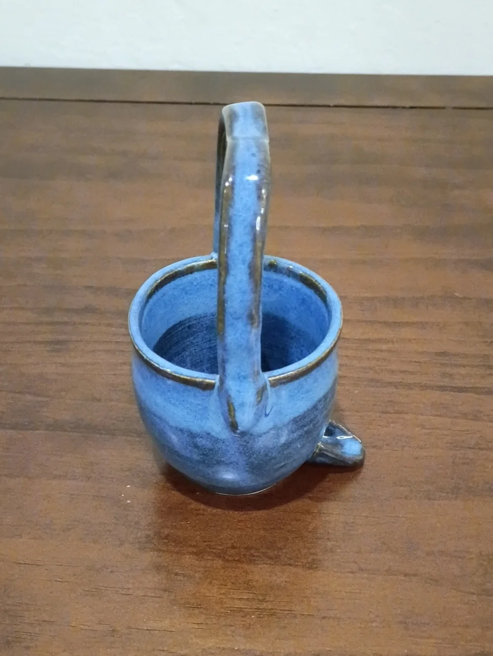 Blue Glazed Pottery Piece - Vintage!